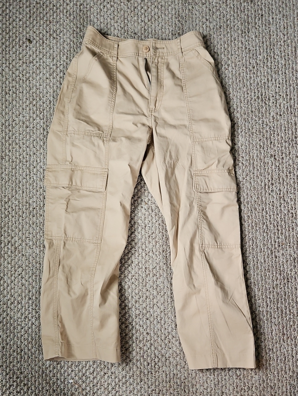 Abercrombie And Fitch Wide Leg Cargo Pants Tan 27 4s 4 Short 27s